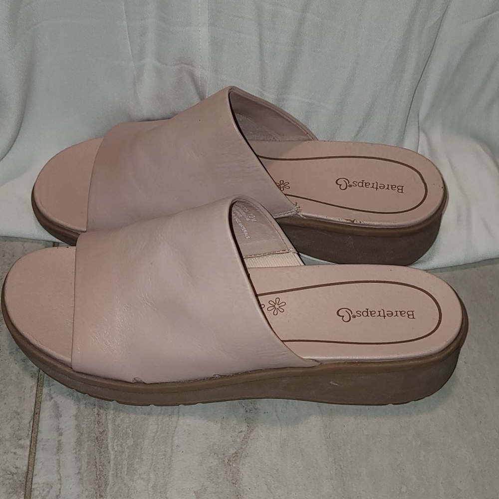 BareTraps Pink Mules with Contoured Footbed